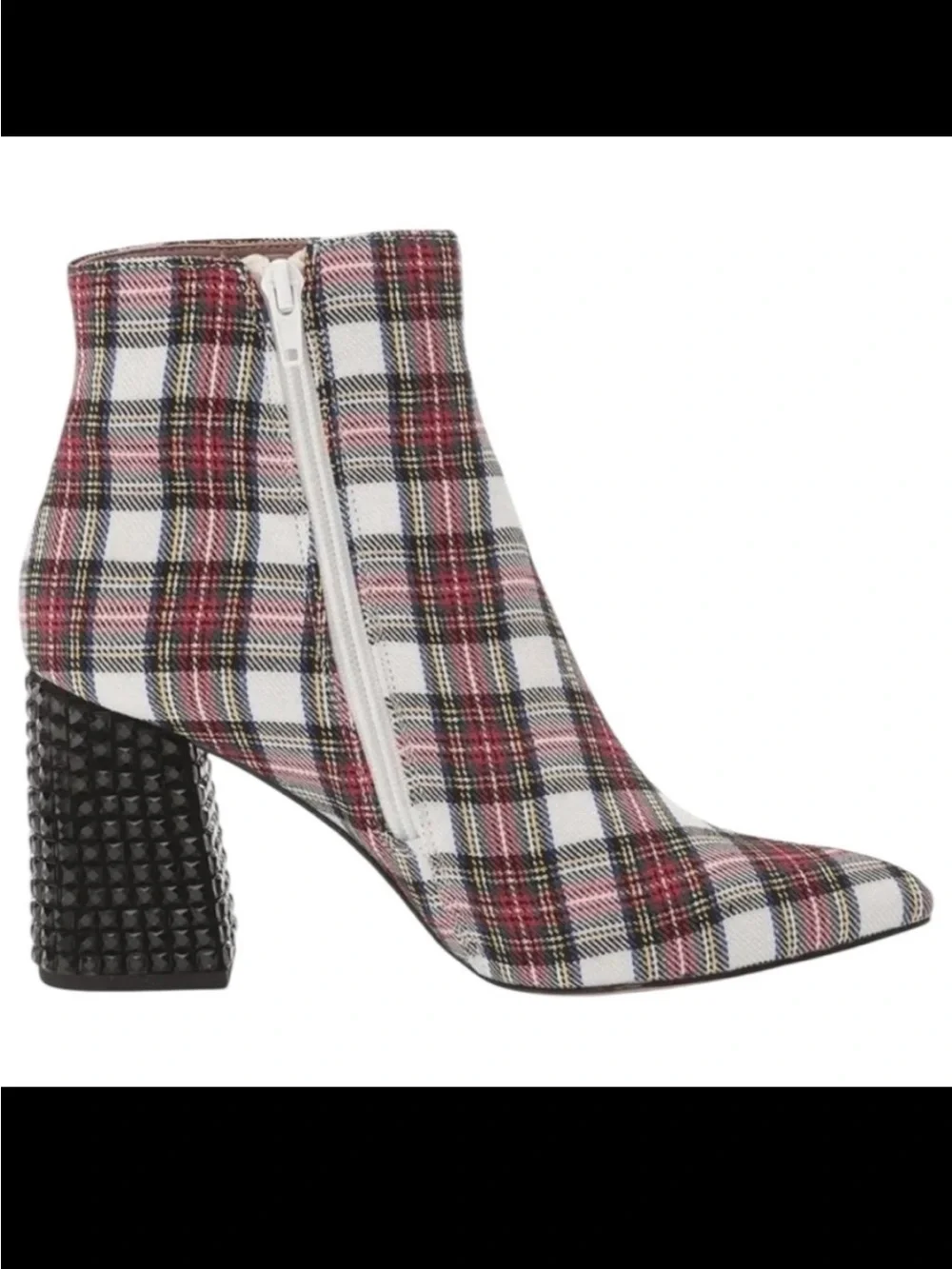 NWT Betsey Johnson Kassie Plaid Beaded Heel Ankle Booties Size 7 | $109